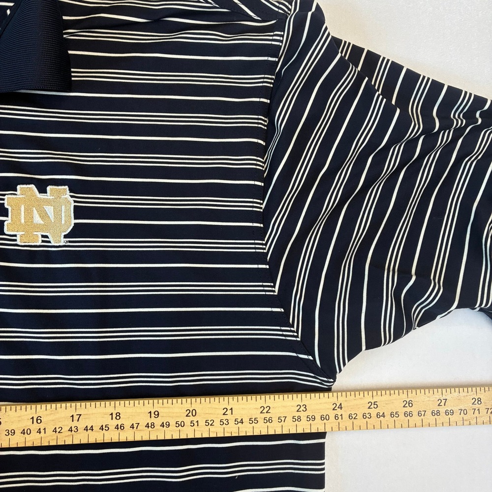 Crable Polo Shirt Mens XL Navy Blue Striped Notre Dame Fighting Irish Collegiate - Picture 5 of 6